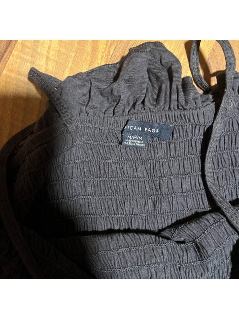 Dark grey Smocked crop top - Picture 2 of 2
